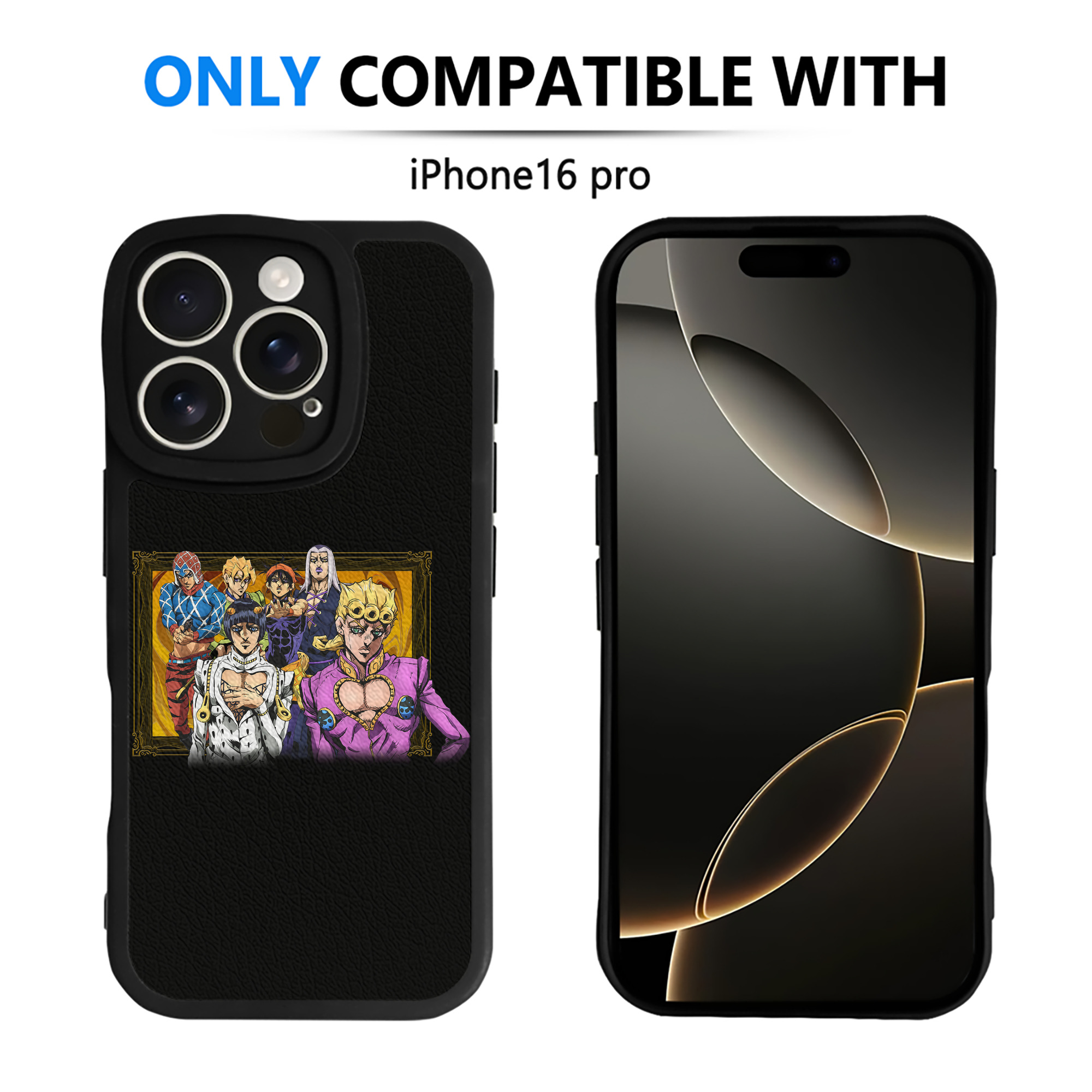 （画像用） ジョジョの奇妙な冒険 ジョルノ?ジョバァーナ JoJo's Bizarre Adventure Giorno Giovanna 【iPhone 16シリーズ対応】シリコンスマホケース（レザー調） 材質：シリコン